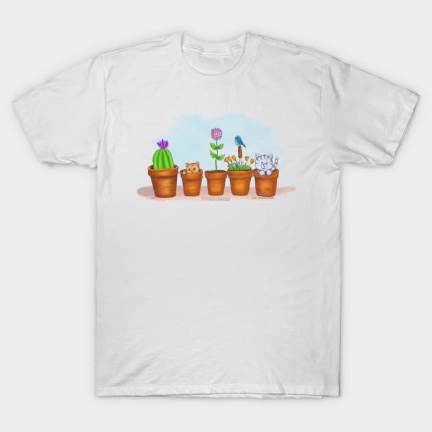 Potted CATcus T-Shirt by Julie Townsend Studio